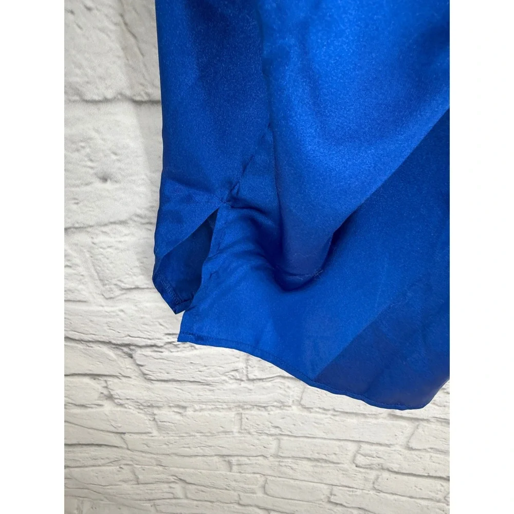 Frederick's of Hollywood 3X Cobalt Blue Satin Pajama Set Wide Leg Lounge Y2K